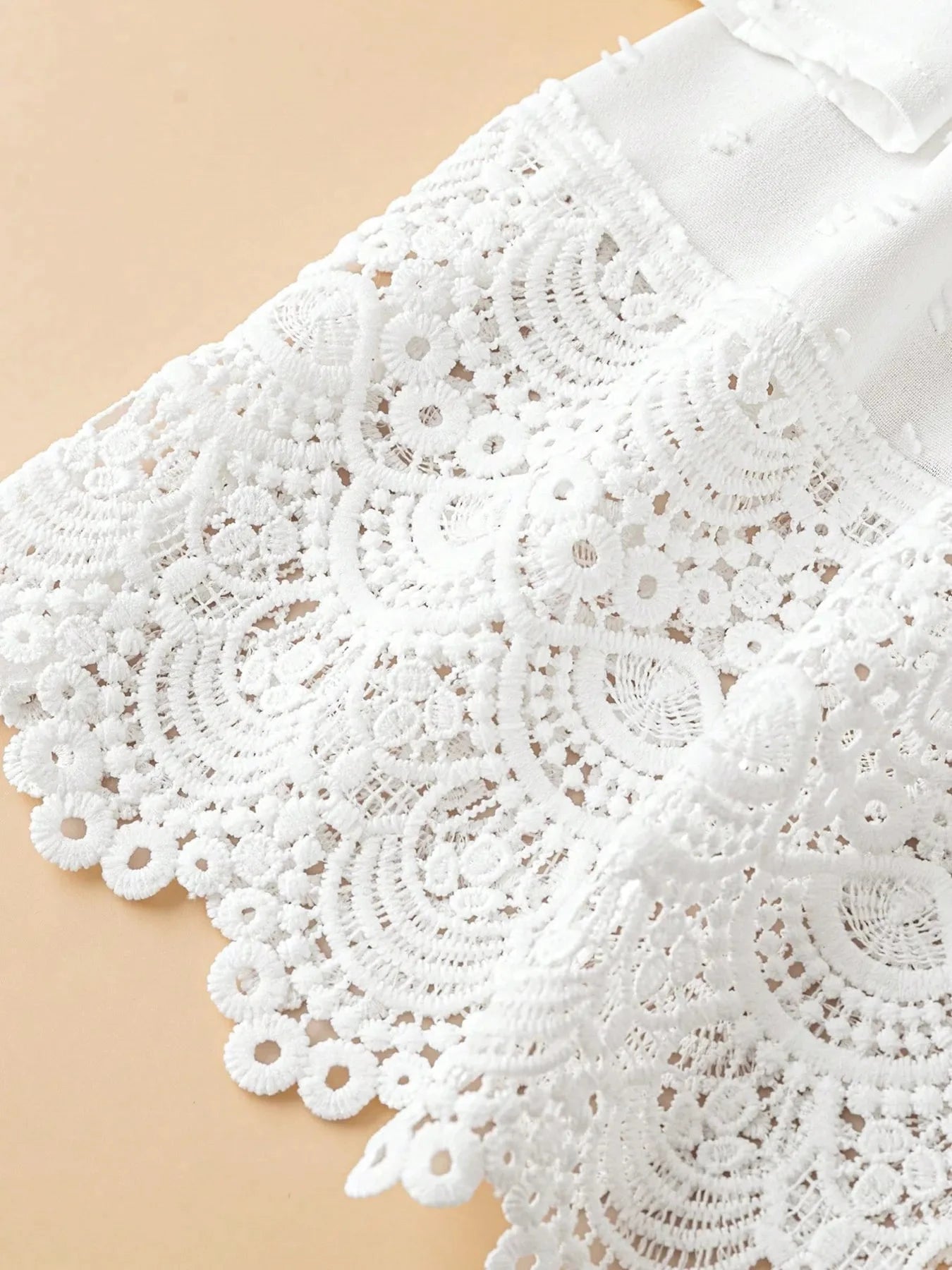 Lace Hem V-Neck Blouse