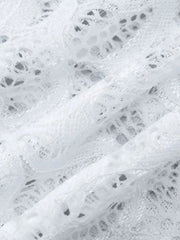 Lace Long Sleeve Deep V-Neck Blouse