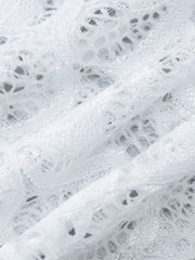 Lace Long Sleeve Deep V-Neck Blouse