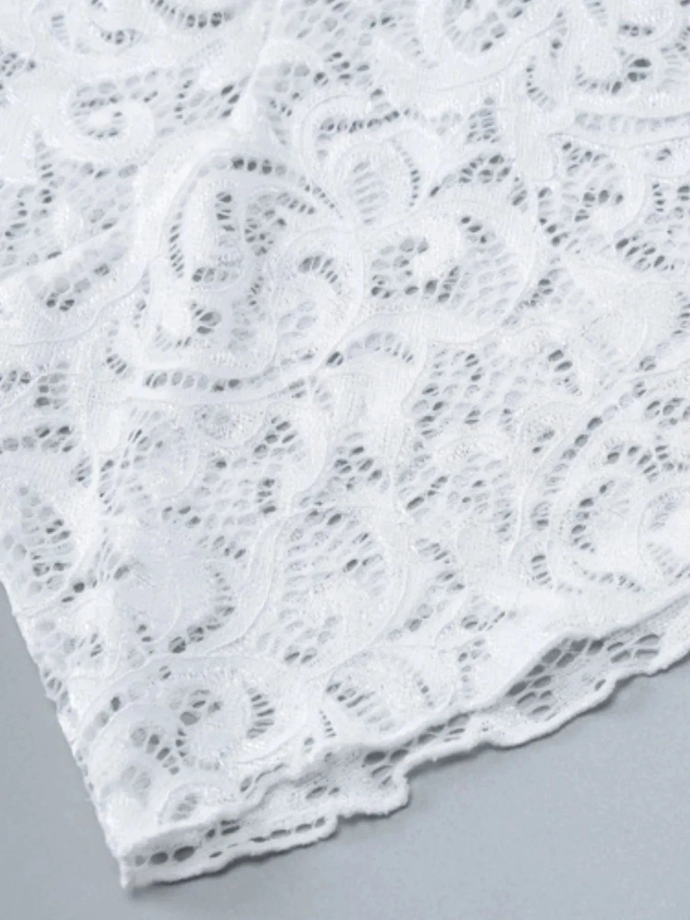 Lace Long Sleeve Deep V-Neck Blouse