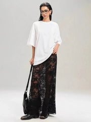Lace Maxi Skirt Black / S