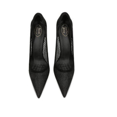 Lace Mesh Detailed Pointy Toe Stiletto Heels
