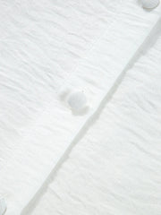 Lace Patchwork Buttoned Stand Neck Loose Shirt