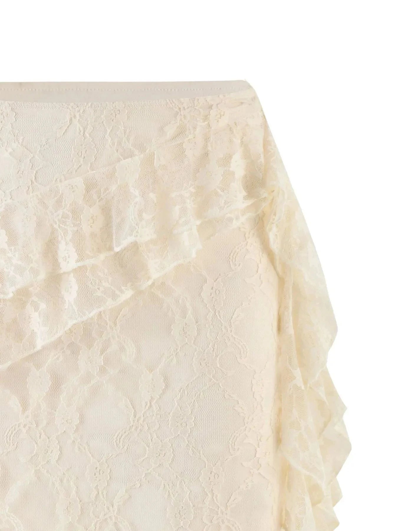 Lace Ruffle Mini Skirt