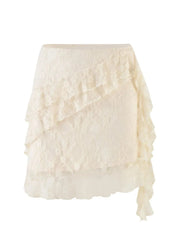 Lace Ruffle Mini Skirt
