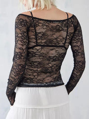 Lace Sheer Long Sleeve T-Shirt