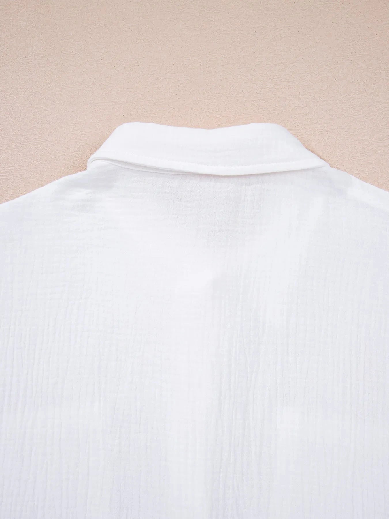 Lace Sleeve Button Down Shirt