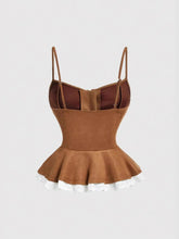 Lace Trim Peplum Cami