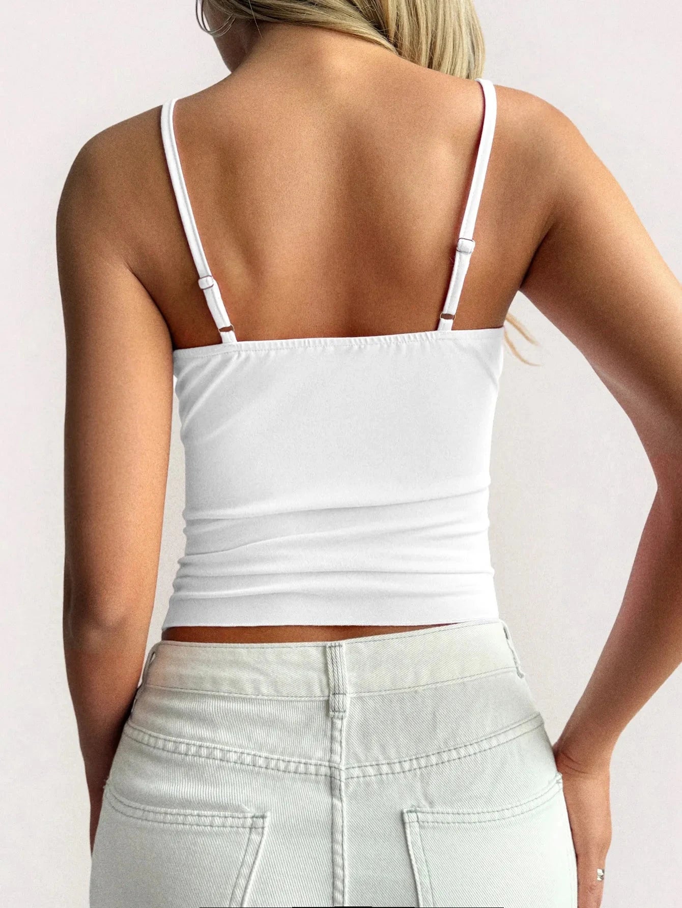 Lace Trim V-Neck Cami Top