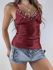 Lace Trim V-Neck Cami Top
