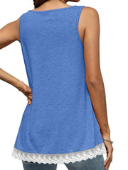 Lace Trim Wide Strap Tank Top