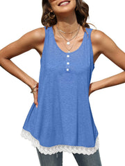 Lace Trim Wide Strap Tank Top