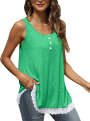 Lace Trim Wide Strap Tank Top