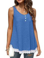 Lace Trim Wide Strap Tank Top