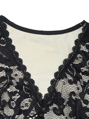 Lace V-Neck Long Sleeve Maxi Dress