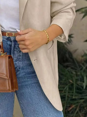 Lapel Collar Long Sleeve Blazer