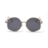 Large Irregular Shape Metal Sunglasses Gray/Gold / Resin