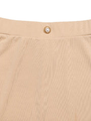 Layered Midi Skirt with Contrast Hem Detail