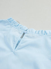 Layered Ric Rac Short Sleeve Filled Neck Blouse