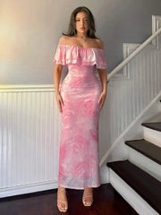 Layered Ruffled Off-Shoulder Dress