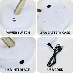 LED Tree Table Lamp: Adjustable Touch Switch, DIY Artificial Xmas Tree Fairy Night Light, Home Christmas Decoration Warm
