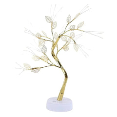 LED Tree Table Lamp: Adjustable Touch Switch, DIY Artificial Xmas Tree Fairy Night Light, Home Christmas Decoration Warm