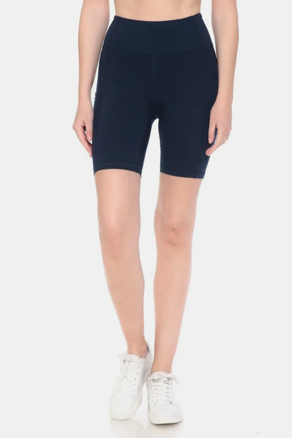 Leggings Depot Full Size High Waist Active Shorts Navy / S