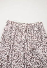 Leopard Button Down Long Sleeve Top and Pants Lounge Set