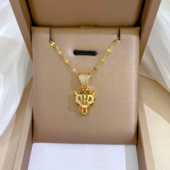 Leopard Head Pendant Necklace Clavicle Chain Jewelry N2147