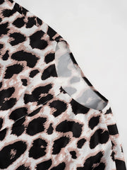 Leopard Print 3/4 Sleeve Blouse