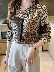 Leopard Print Button-Up Shirt
