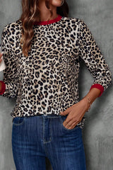 Leopard Print Long Sleeve Blouse Leopard / S