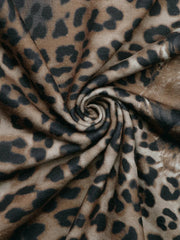 Leopard Print Long Sleeve Fitted T-Shirt