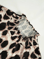 Leopard Print Long Sleeve Mini Dress