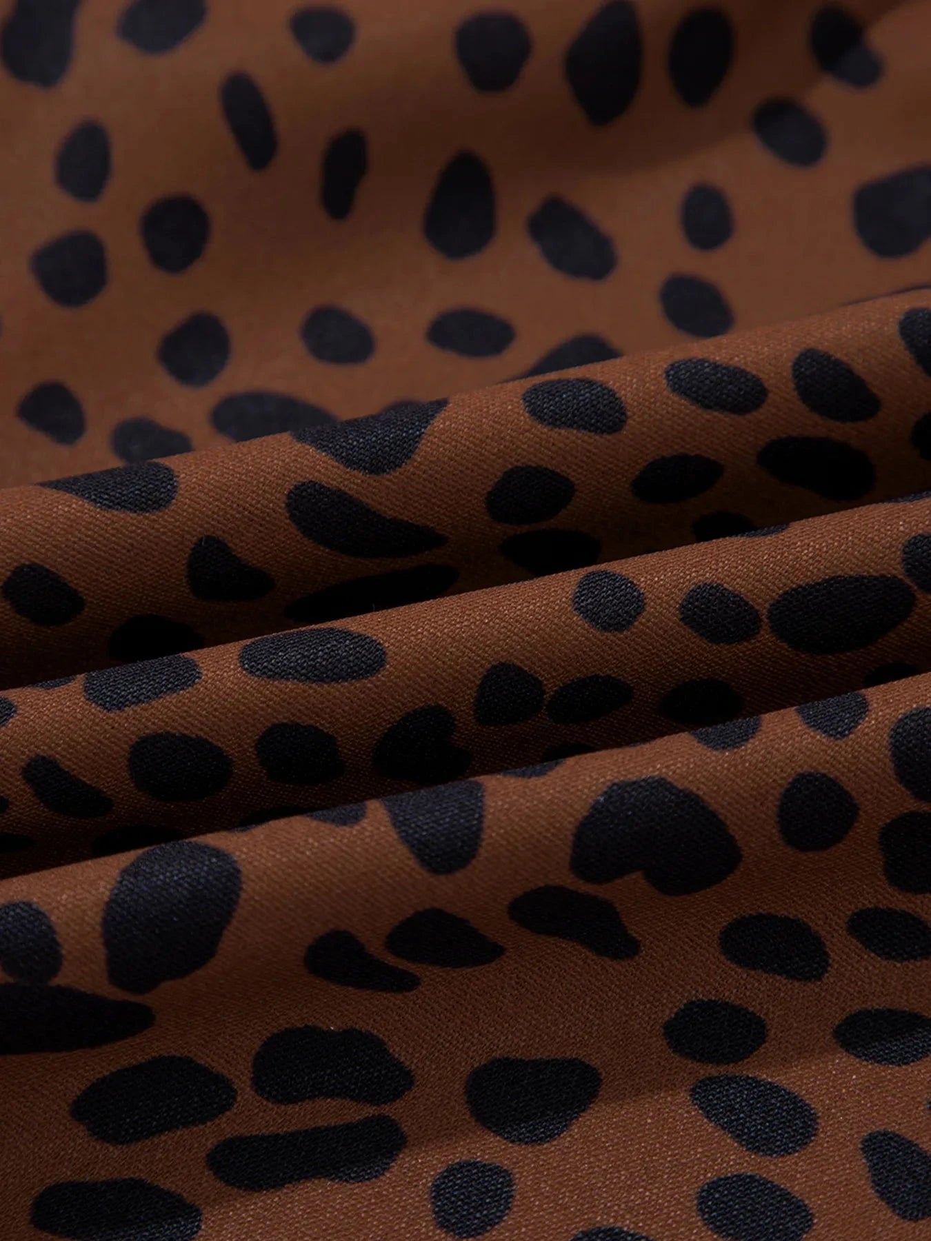 Leopard Print Ruffled Puff Sleeve Blouse