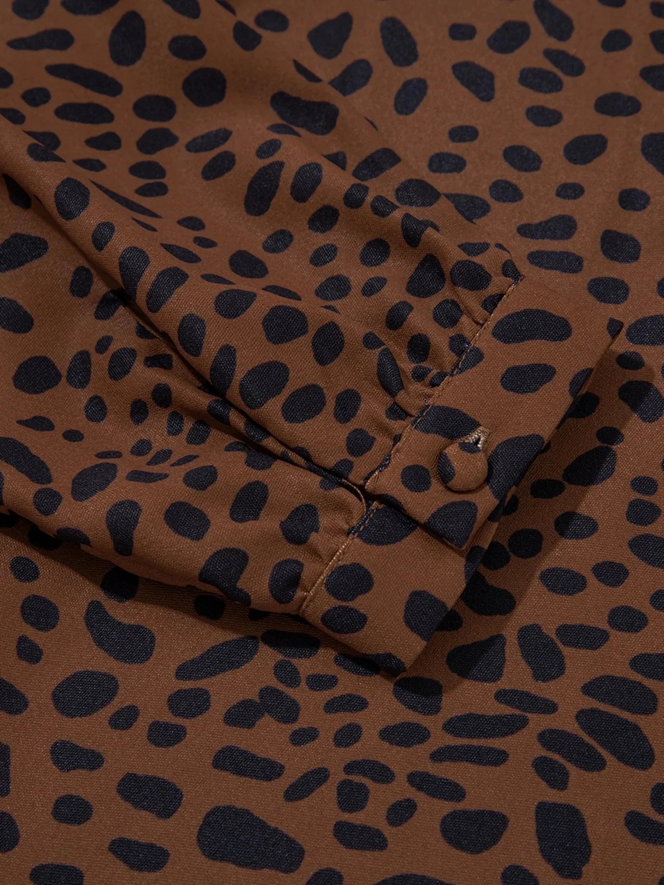 Leopard Print Ruffled Puff Sleeve Blouse