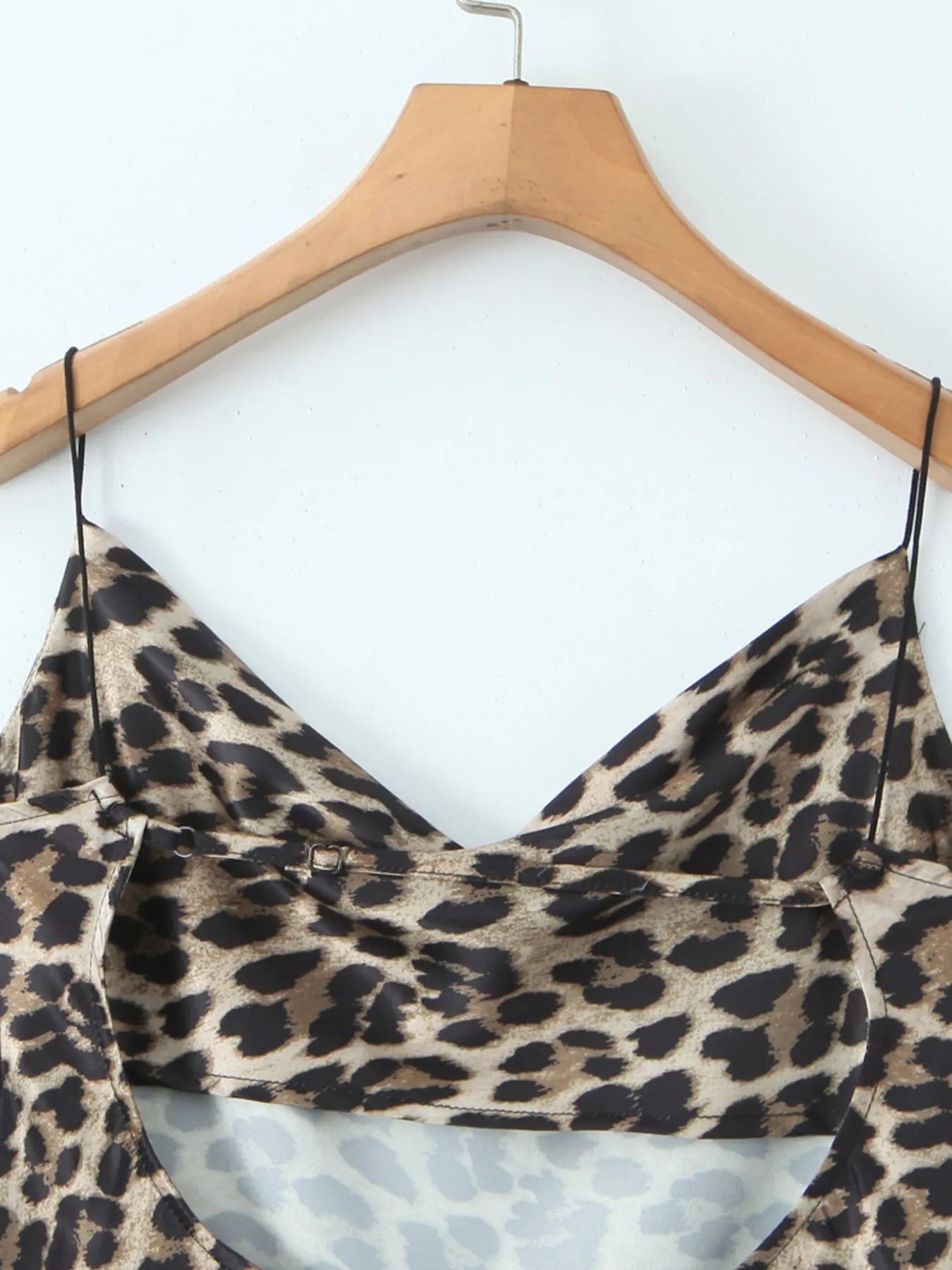 Leopard Print Satin Maxi Dress