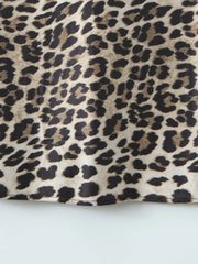 Leopard Print Satin Maxi Dress