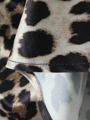 Leopard Print Satin Maxi Dress