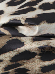 Leopard Print Satin Maxi Dress