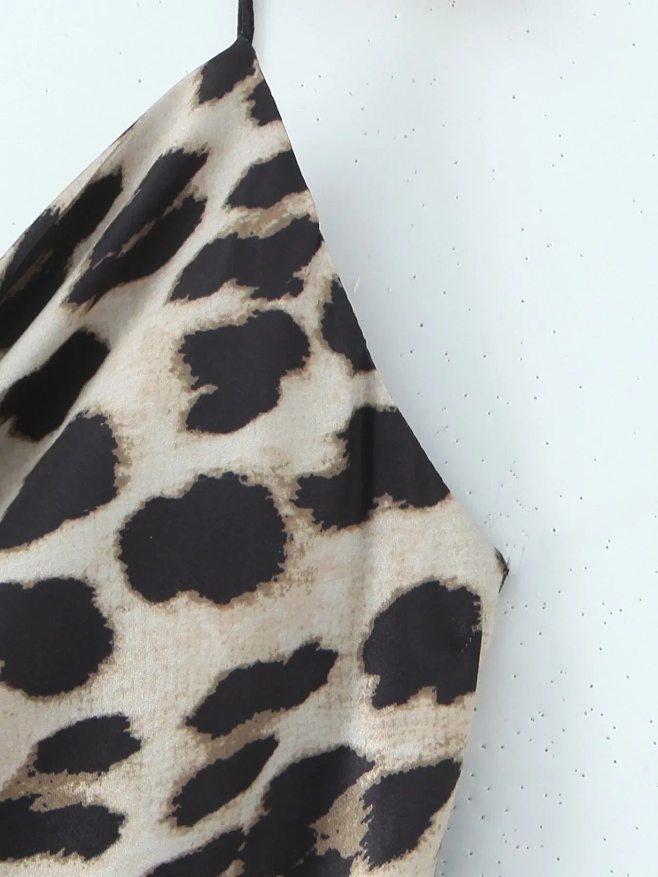 Leopard Print Satin Maxi Dress