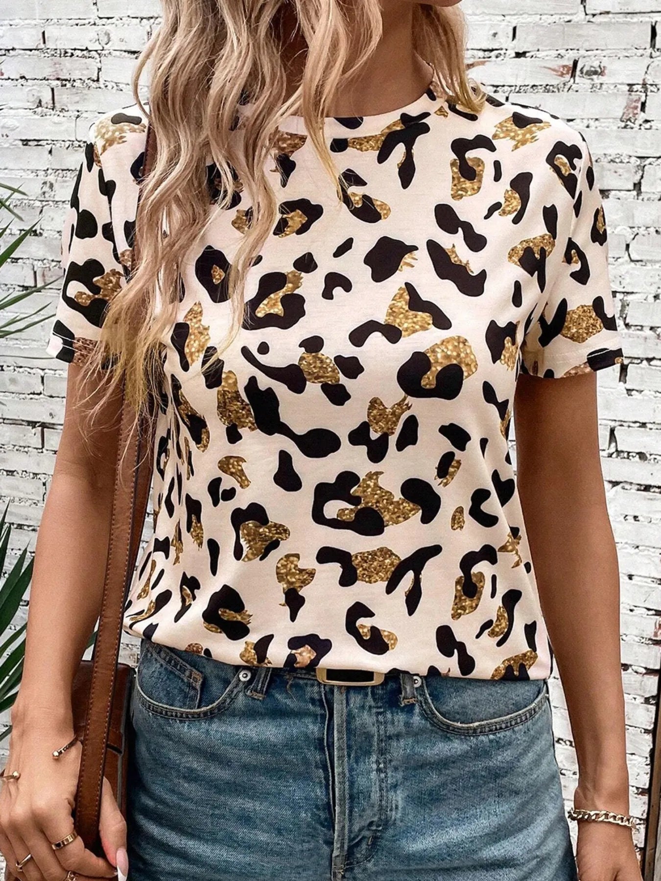 Leopard Print Short Sleeve T-Shirt