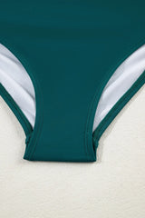 Leopard Print U Neck Knotted High Waist Bikini Set