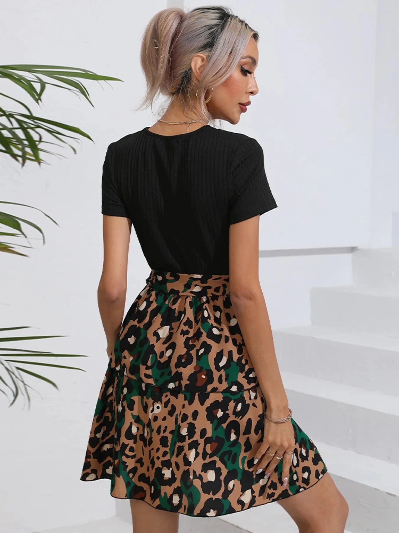 Leopard Short Sleeve Dress