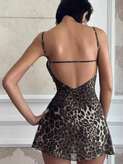 Leopard V-Neck Cami Dress