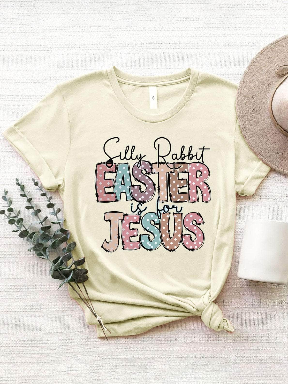 Letter Graphic Round Neck Short Sleeve T-Shirt Cream / S