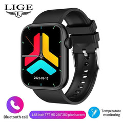 LIGE Women's Smart Watch: Full Touch Screen, Bluetooth Call, Waterproof, Fitness Tracker black