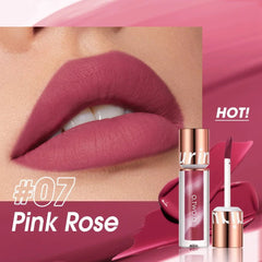 Lipstick: Waterproof Velvet, Non-stick Cup, 8 Colors Lip Tint, Matte Long Lasting - Sexy Red Liquid Lip Stick 07 Pink Rose / CHINA