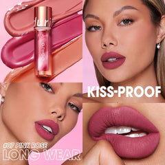 Lipstick: Waterproof Velvet, Non-stick Cup, 8 Colors Lip Tint, Matte Long Lasting - Sexy Red Liquid Lip Stick