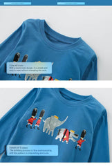 London British Guards & Elephant Applique Long-Sleeve T-Shirt